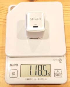 Anker Nano II 重量測定 118.5g
