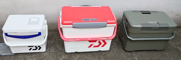 保冷性能テストした3個のクーラーの写真