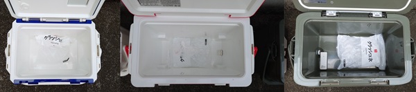 クーラーに氷を入れたところの写真